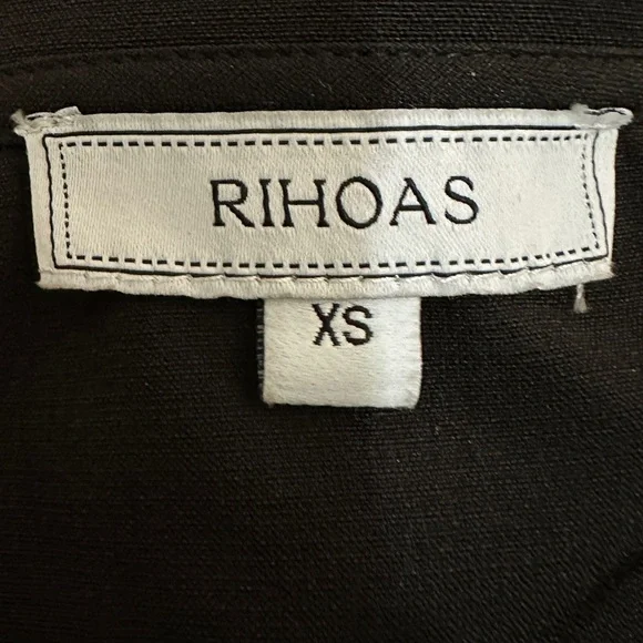 395 Rihoas |NWOT Women’s Black Button-Front Collared A-Line Mini Dress (Sz XS&S) - Picture 7 of 12